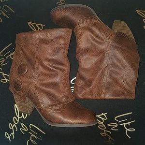 Not Rated Brown Slouchy Cowgirl Booties ladies 10